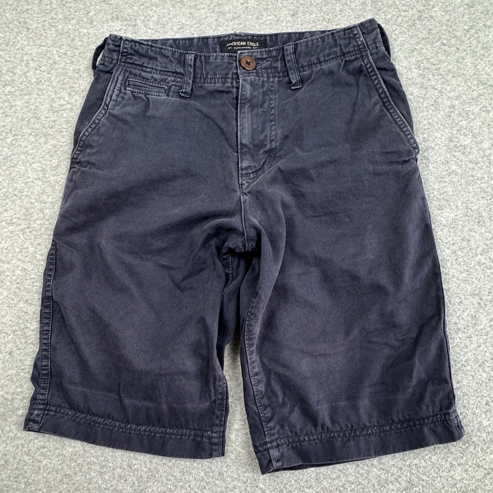 American Eagle Extreme Flex Longer Length Shorts Mens 26 Navy Blue Casual Skate